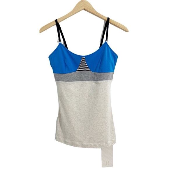 Lululemon Blue White & Black Stripe Contentment Triangle Tank Top, Size 8 - Picture 5 of 14